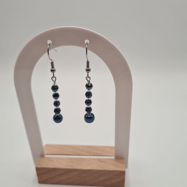 Victoria bleu/argenté (Boucles d'oreilles)