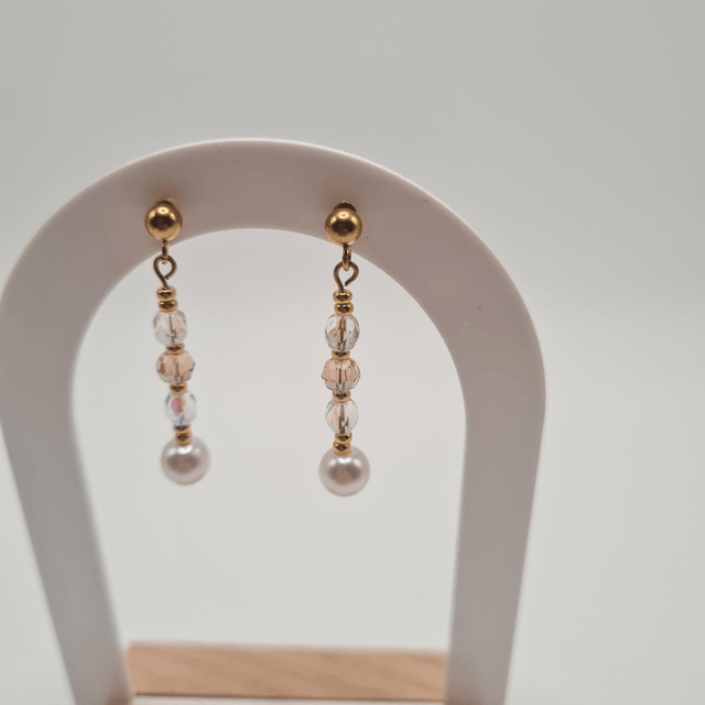 Santorin rose/doré (Boucles d'oreilles)