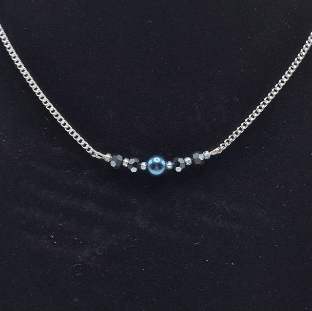 Victoria bleu/argenté (Collier)