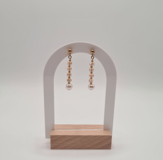 Victoria rose/doré (Boucles d'oreilles)
