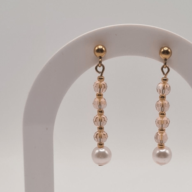 Victoria rose/doré (Boucles d'oreilles)