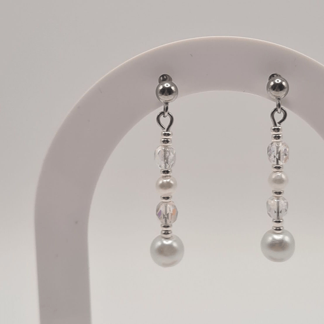 Santorin blanc/argenté (Boucles d'oreilles)