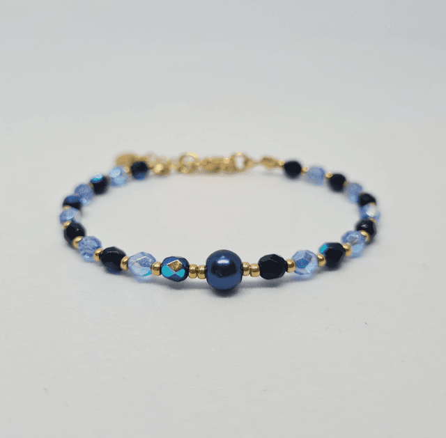 Santorin bleu/doré  (Bracelet)