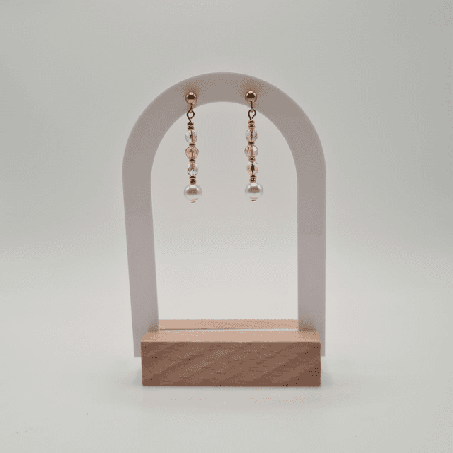 Santorin rose/doré (Boucles d&#039;oreilles)
