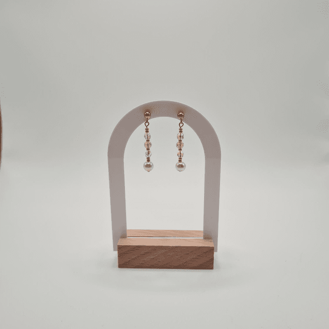 Santorin rose/doré  (Boucles d&#039;oreilles)