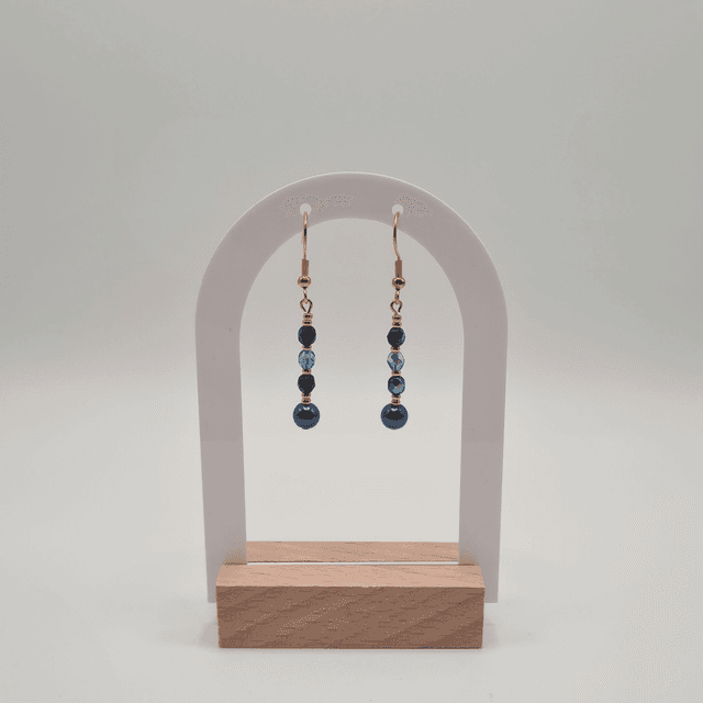 Santorin bleu/doré  (Boucles d&#039;oreilles)