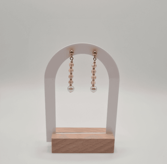 Victoria rose/doré (Boucles d&#039;oreilles)